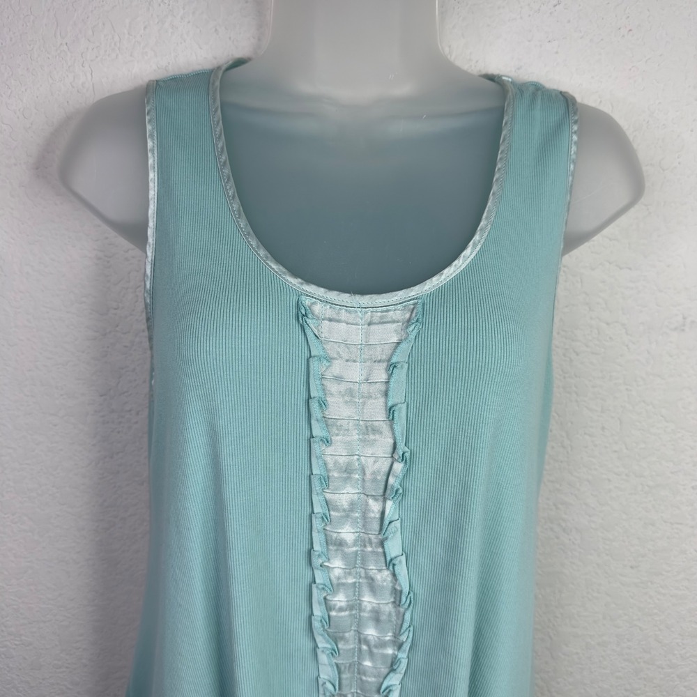 PJ Harlow Alyssa Nightgown Womens M Blue Cotton Modal Ruffle Cottagecore Sleep - Picture 4 of 8